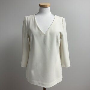 Trina Turk ivory long sleeve blouse, size S, NEW WITH TAGS!